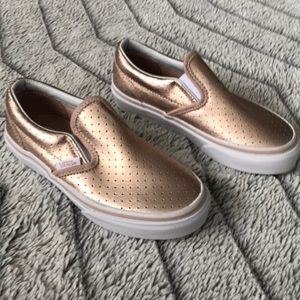 Girl’s Rose Gold Vans Slip On Sneakers